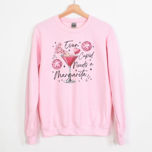 Even Cupid Needs A Margarita Crewneck